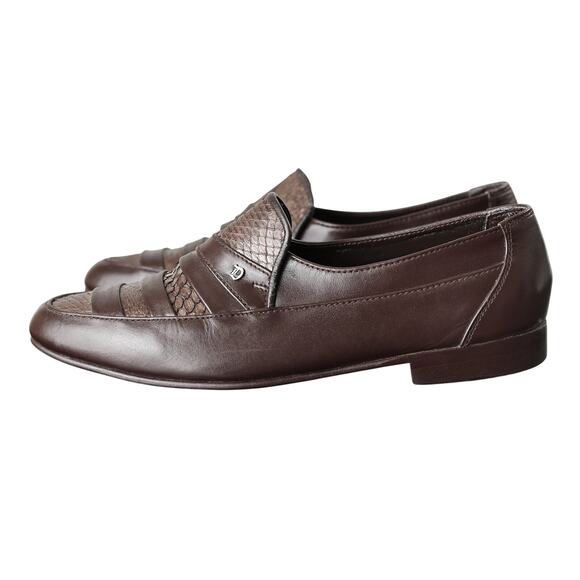Men\'s D\'Italo By Globe Leather With Genuine Snake Skin - Size 8.5